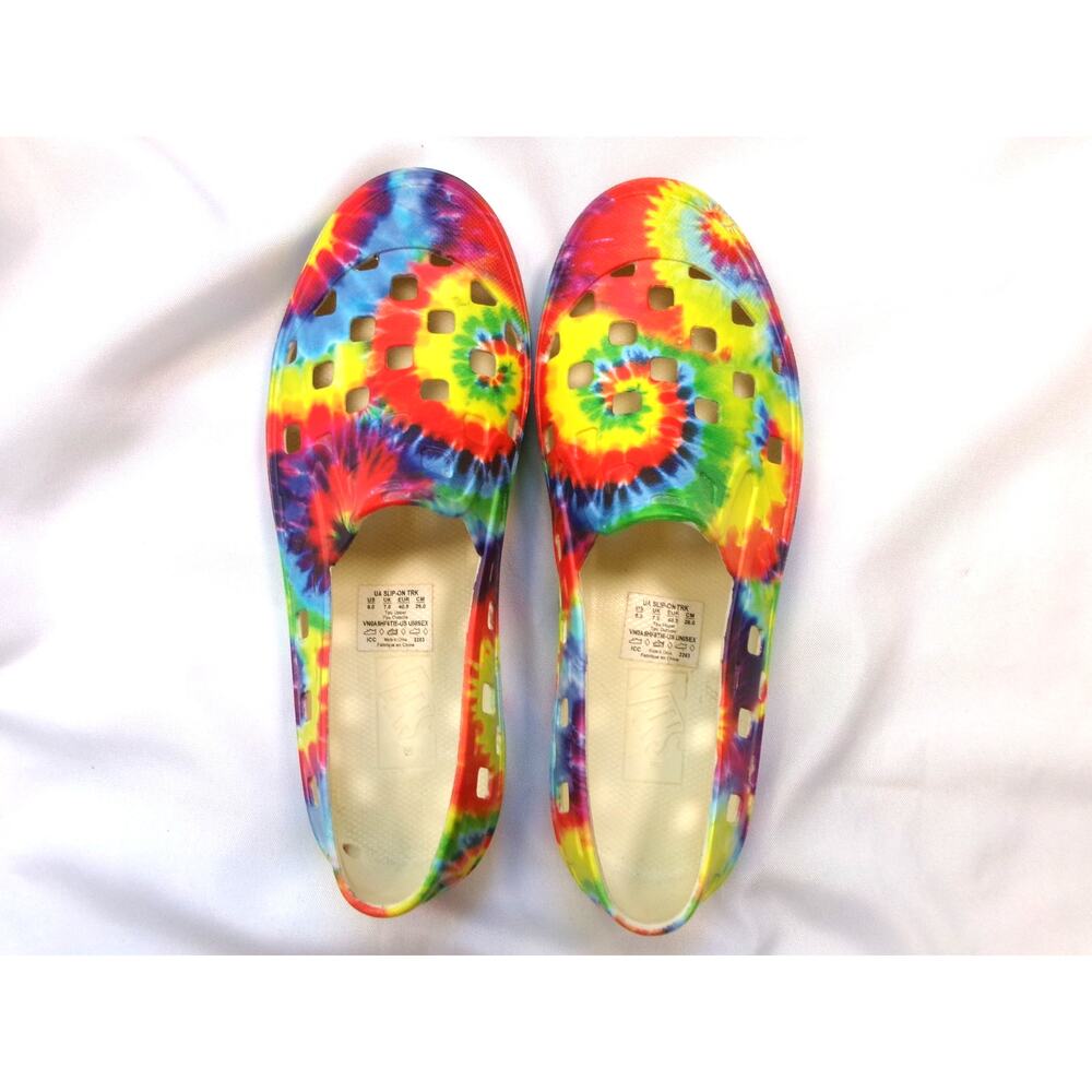 Vans Slip-On TRK Tie Dye Rainbow Water Shoes Unisex Size M8 W9.5 Colorful